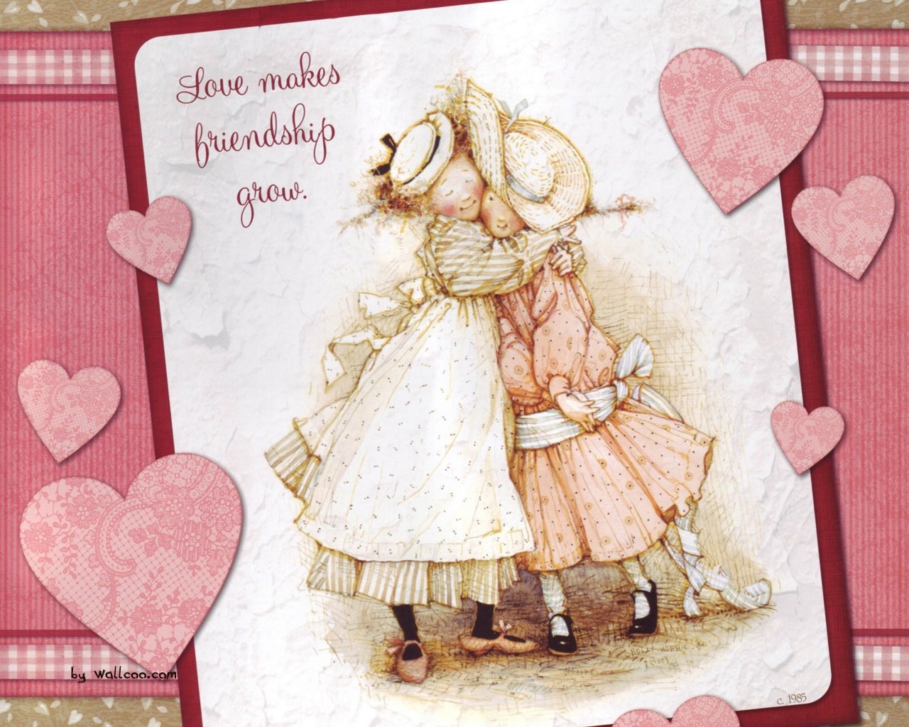 Holly Hobbie cute little girl hand-painted wallpaper #3 - 1280x1024