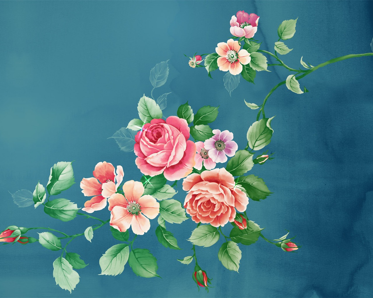 合成花卉 高清壁紙 #4 - 1280x1024