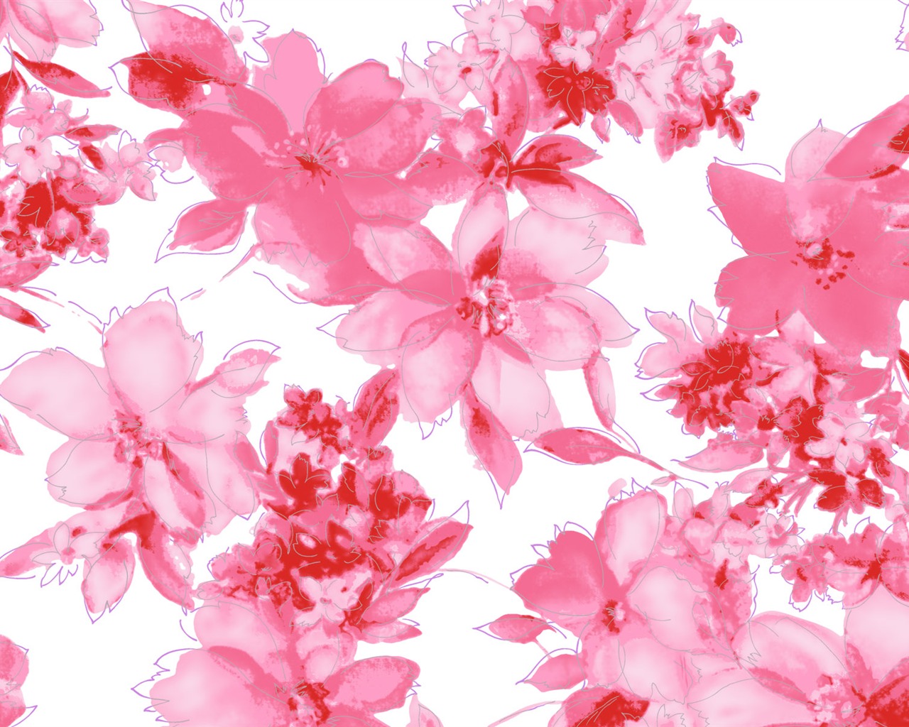 절묘한 잉크 꽃 배경 화면 #3 - 1280x1024