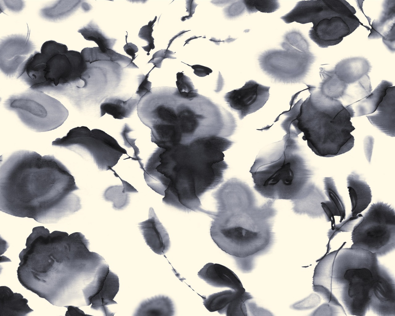 Exquisite Ink Flower Wallpapers #4 - 1280x1024