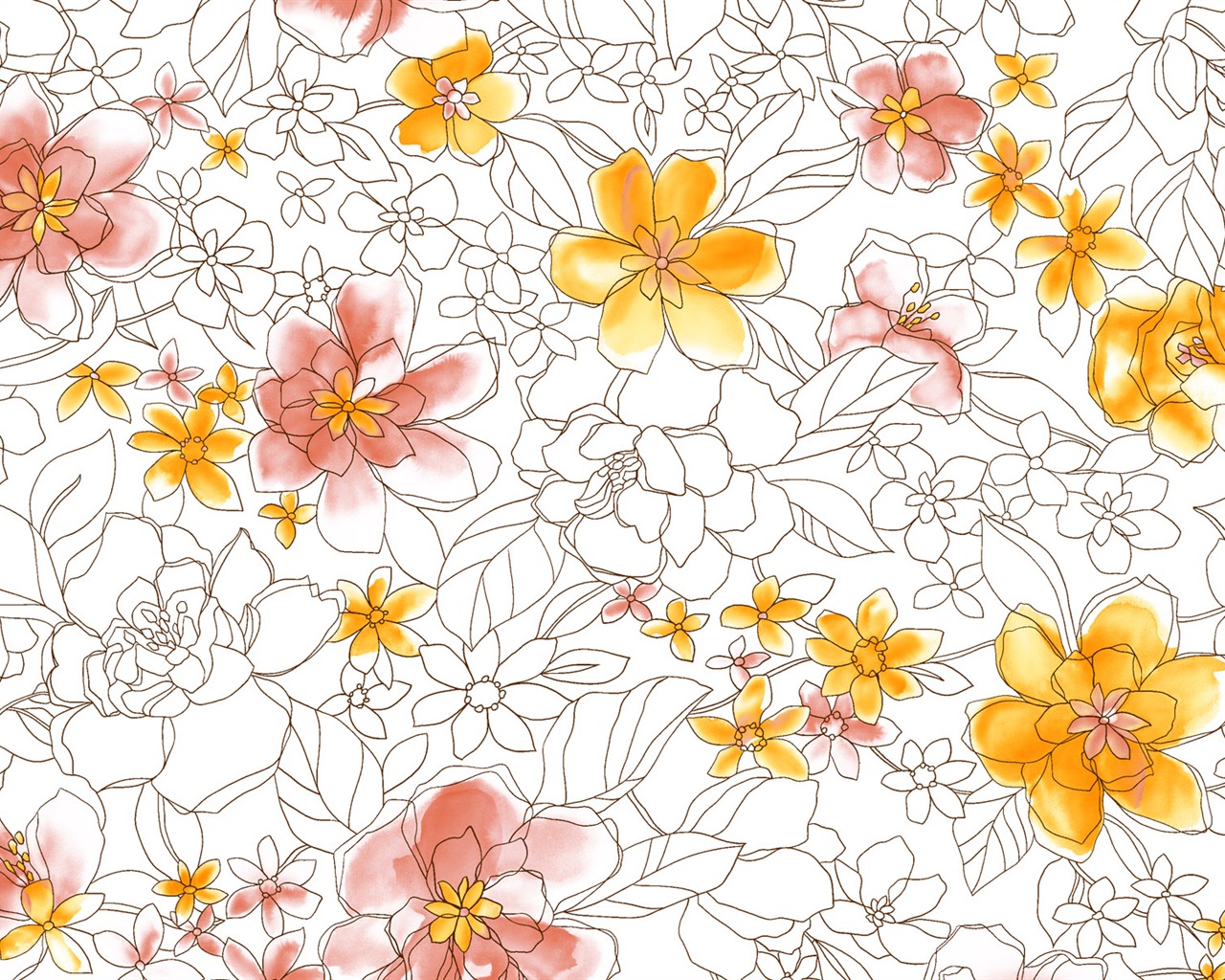 절묘한 잉크 꽃 배경 화면 #14 - 1280x1024