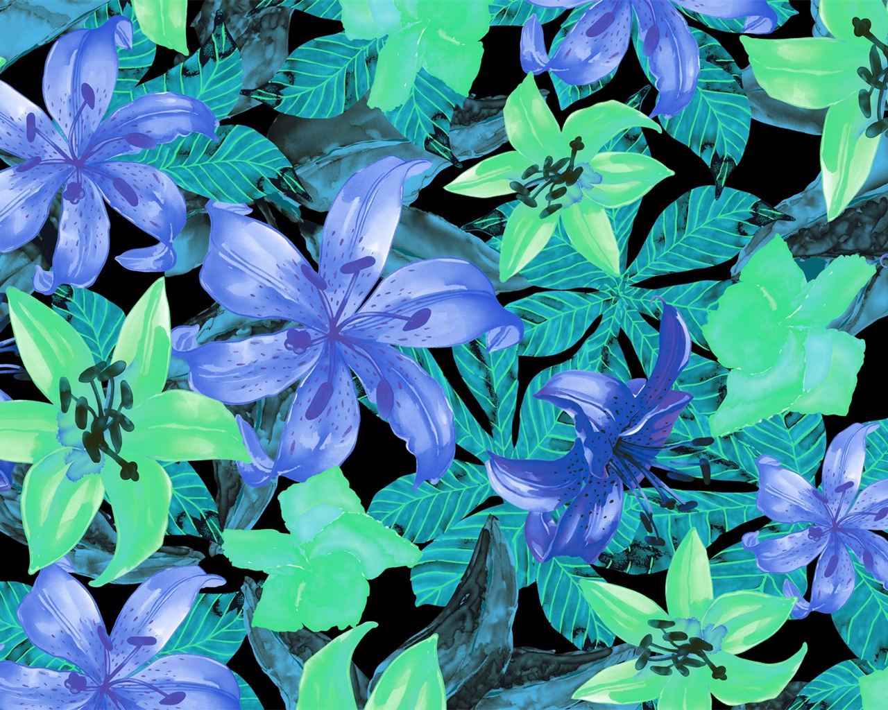 水墨花卉精美壁紙 #30 - 1280x1024