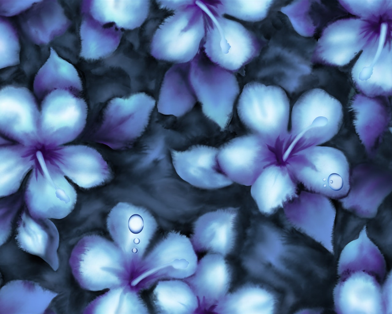 절묘한 잉크 꽃 배경 화면 #31 - 1280x1024