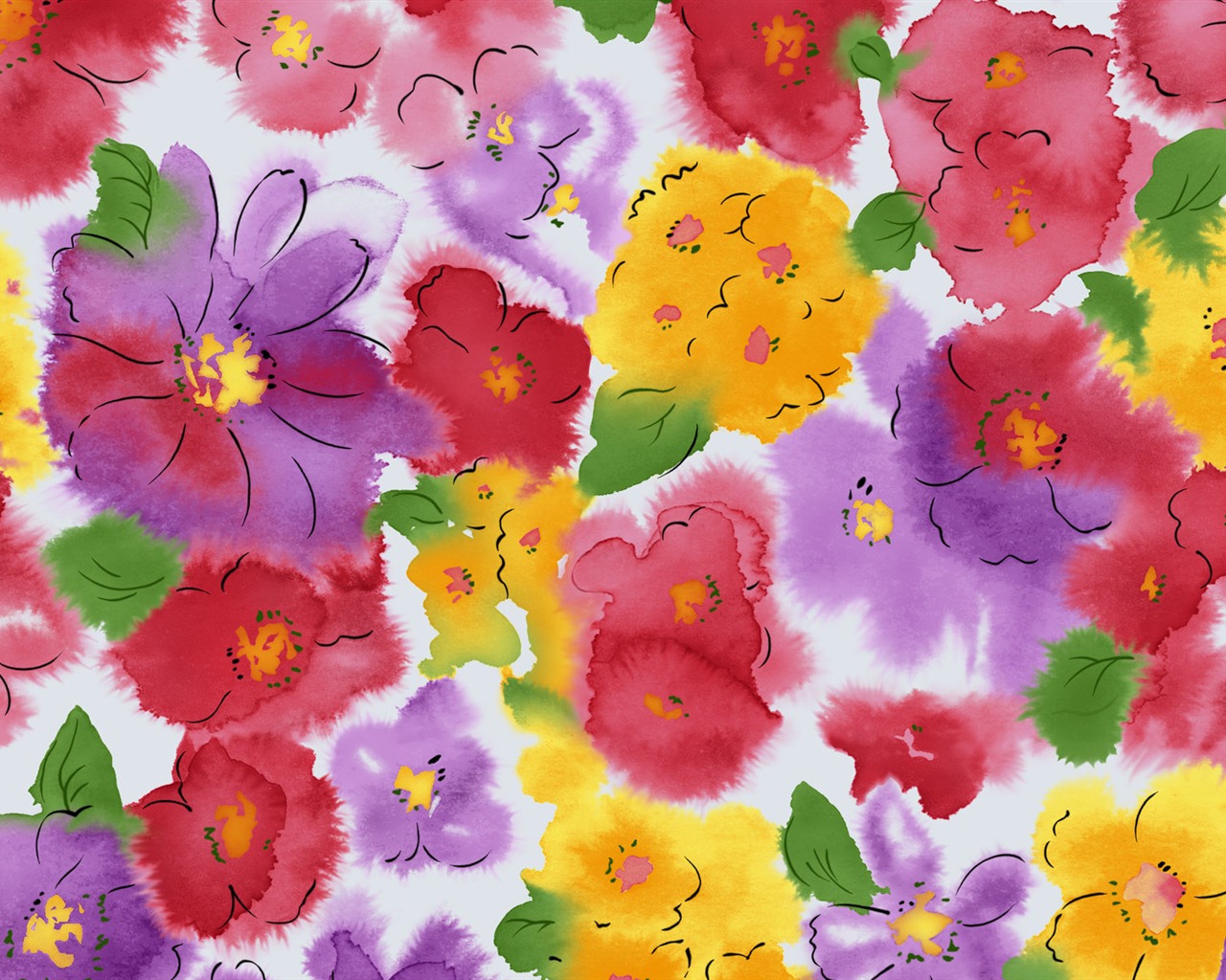 Exquisite Ink Flower Wallpapers #32 - 1280x1024