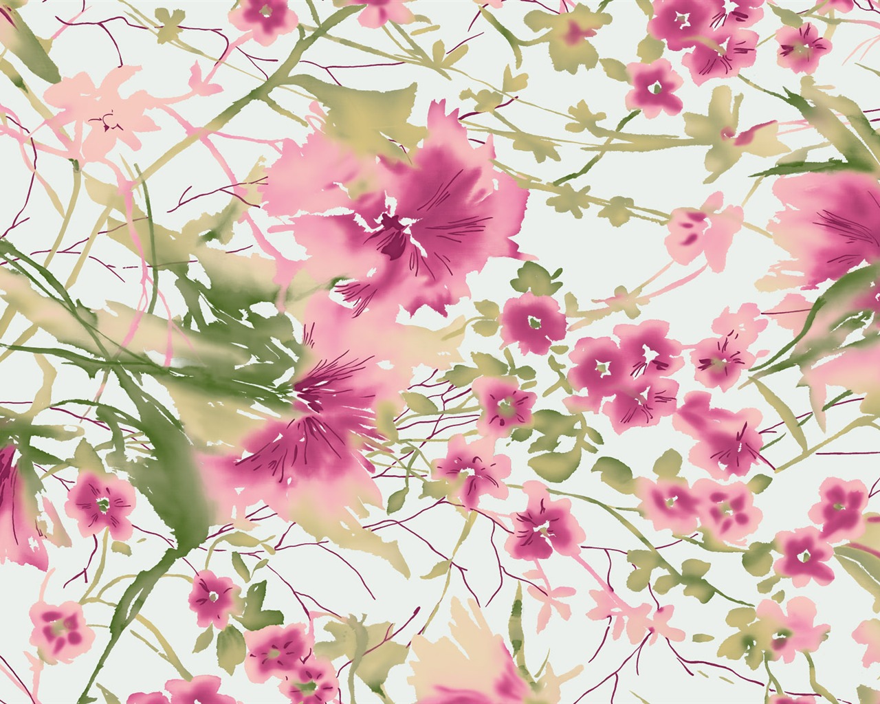 절묘한 잉크 꽃 배경 화면 #36 - 1280x1024