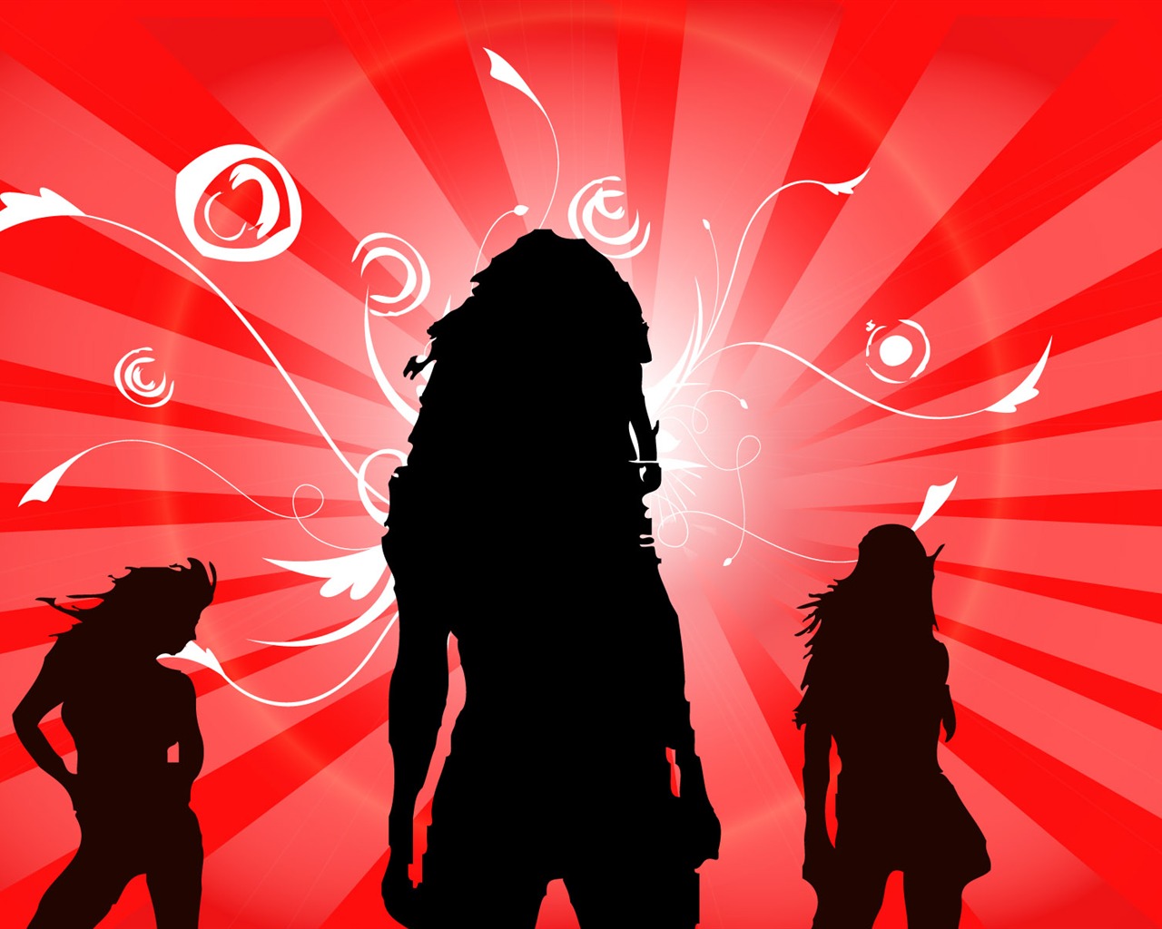 Vector People silhouette wallpaper (1) #5 - 1280x1024