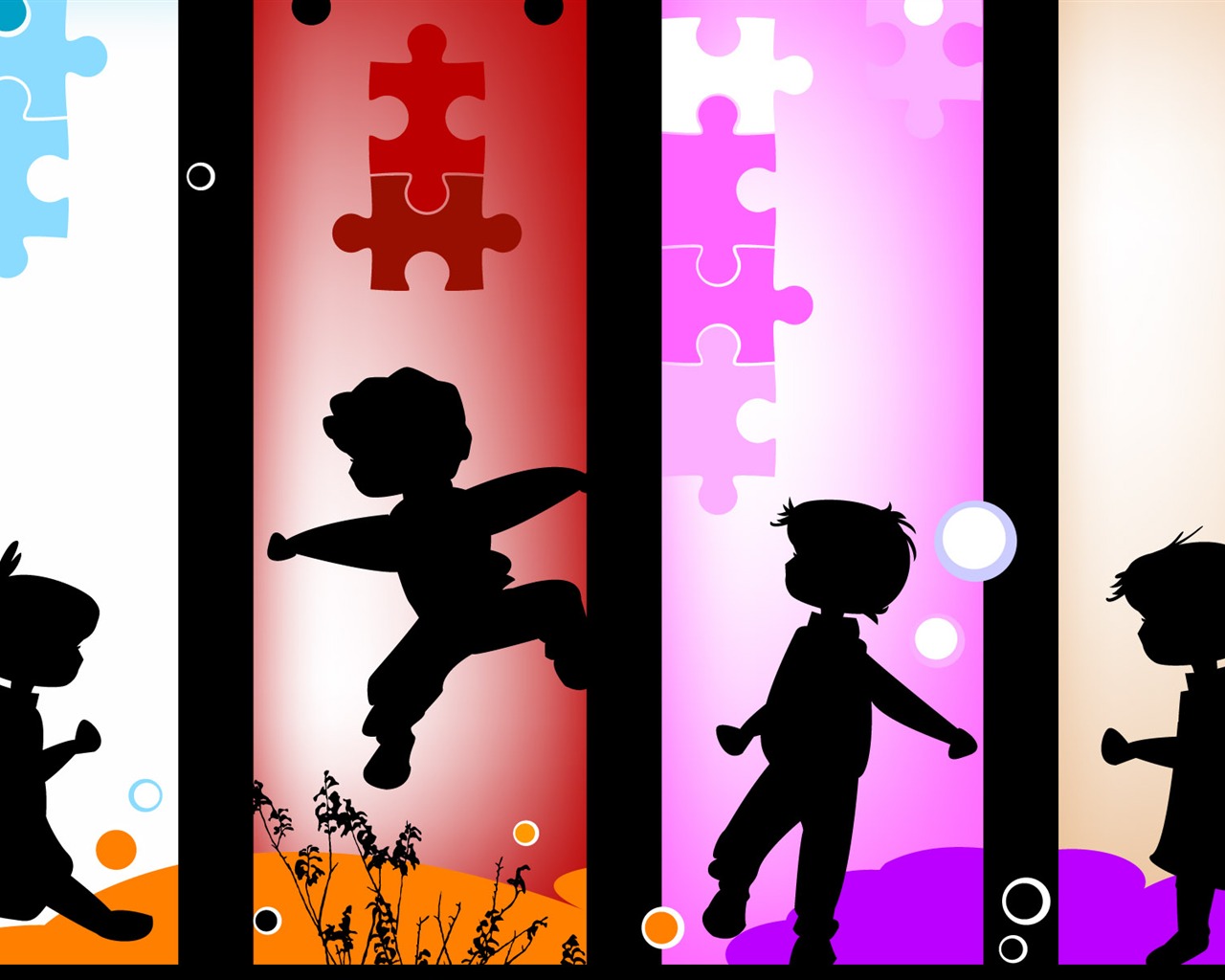 Vector People silhouette wallpaper (2) #15 - 1280x1024