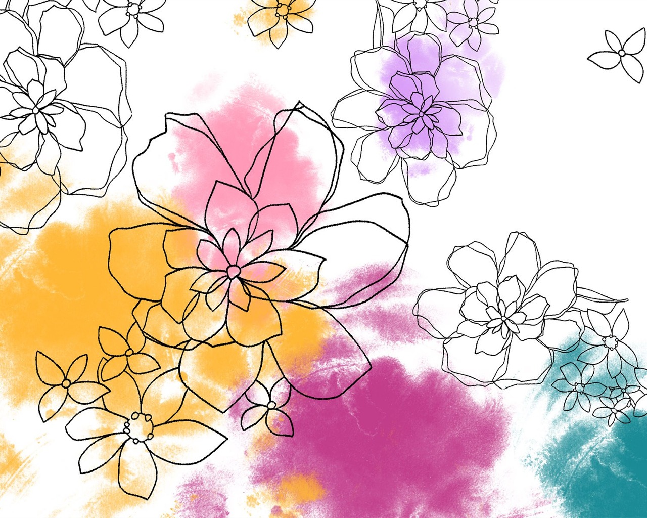 Květinová wallpaper ilustrace design #5 - 1280x1024