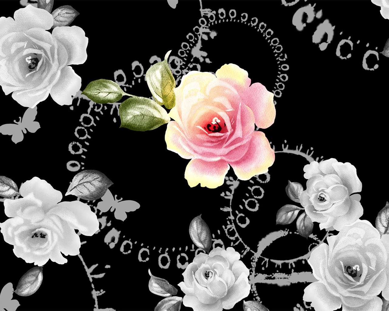 Květinová wallpaper ilustrace design #6 - 1280x1024