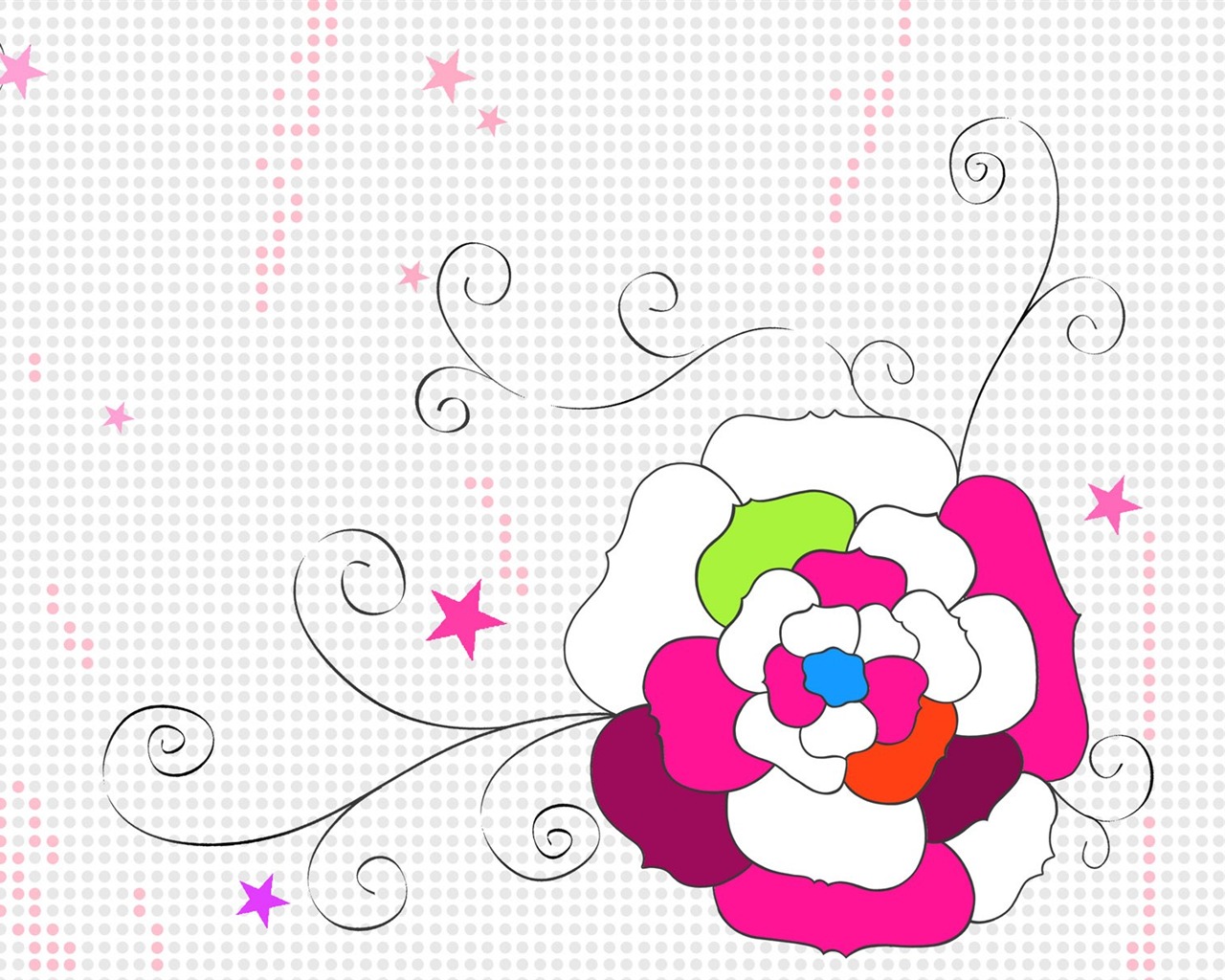 花卉圖案插畫設計壁紙 #13 - 1280x1024