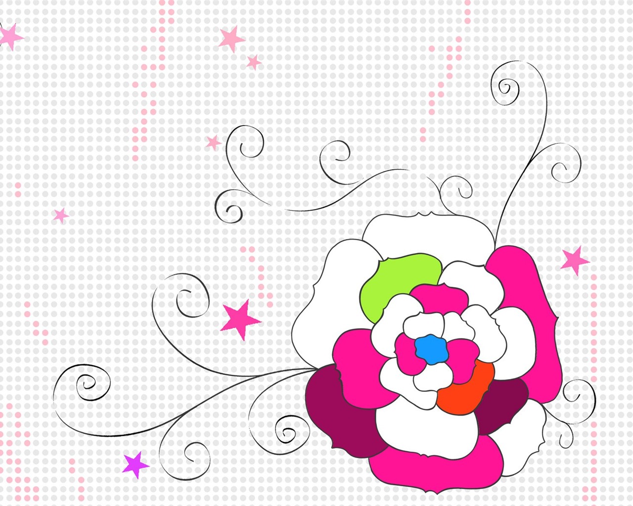 Blumentapete Illustration Design #13 - 1280x1024