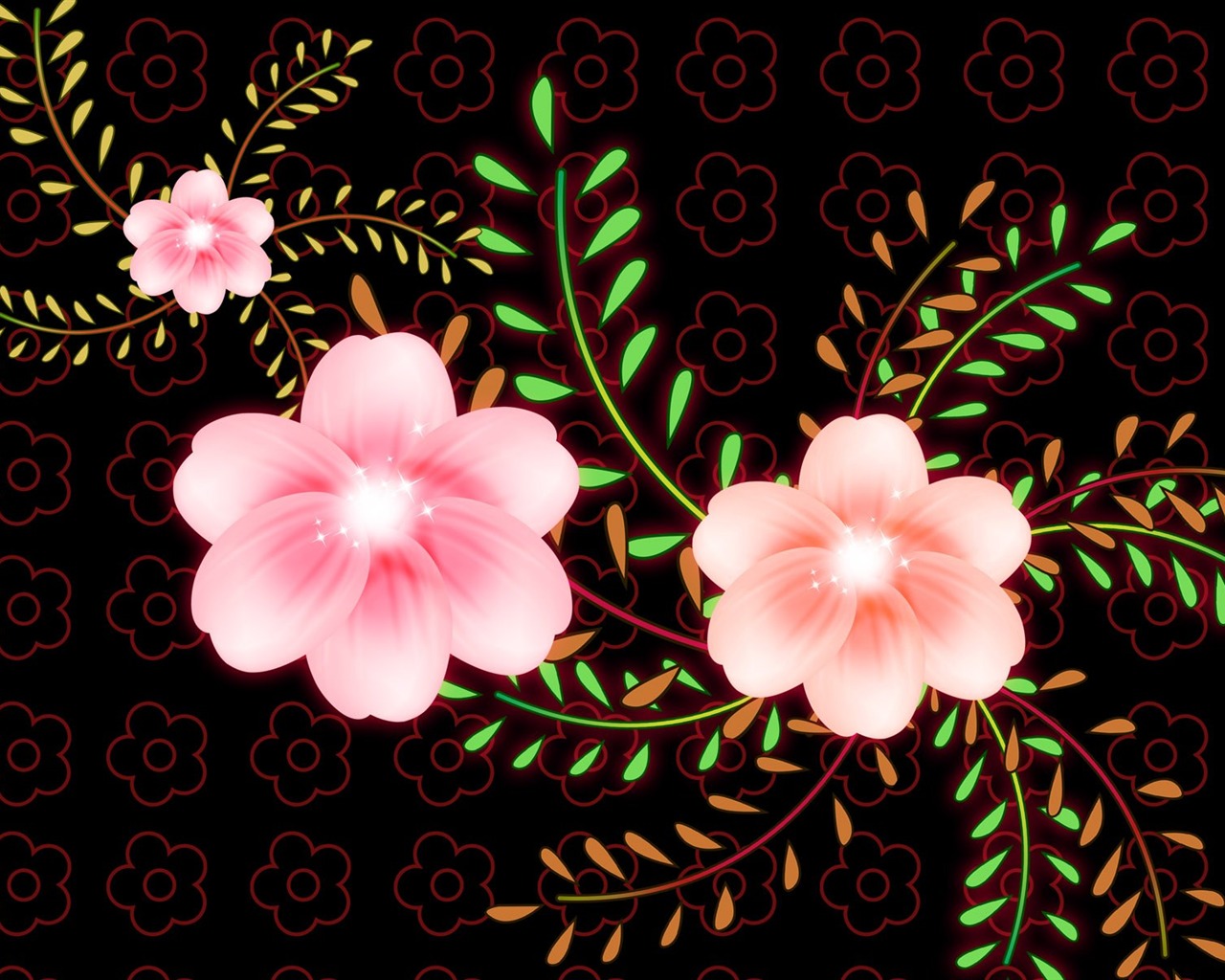 Květinová wallpaper ilustrace design #14 - 1280x1024