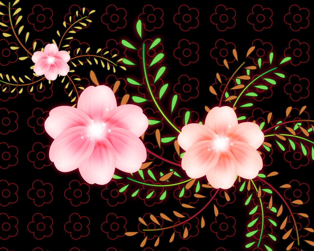 Blumentapete Illustration Design #14 - 1280x1024