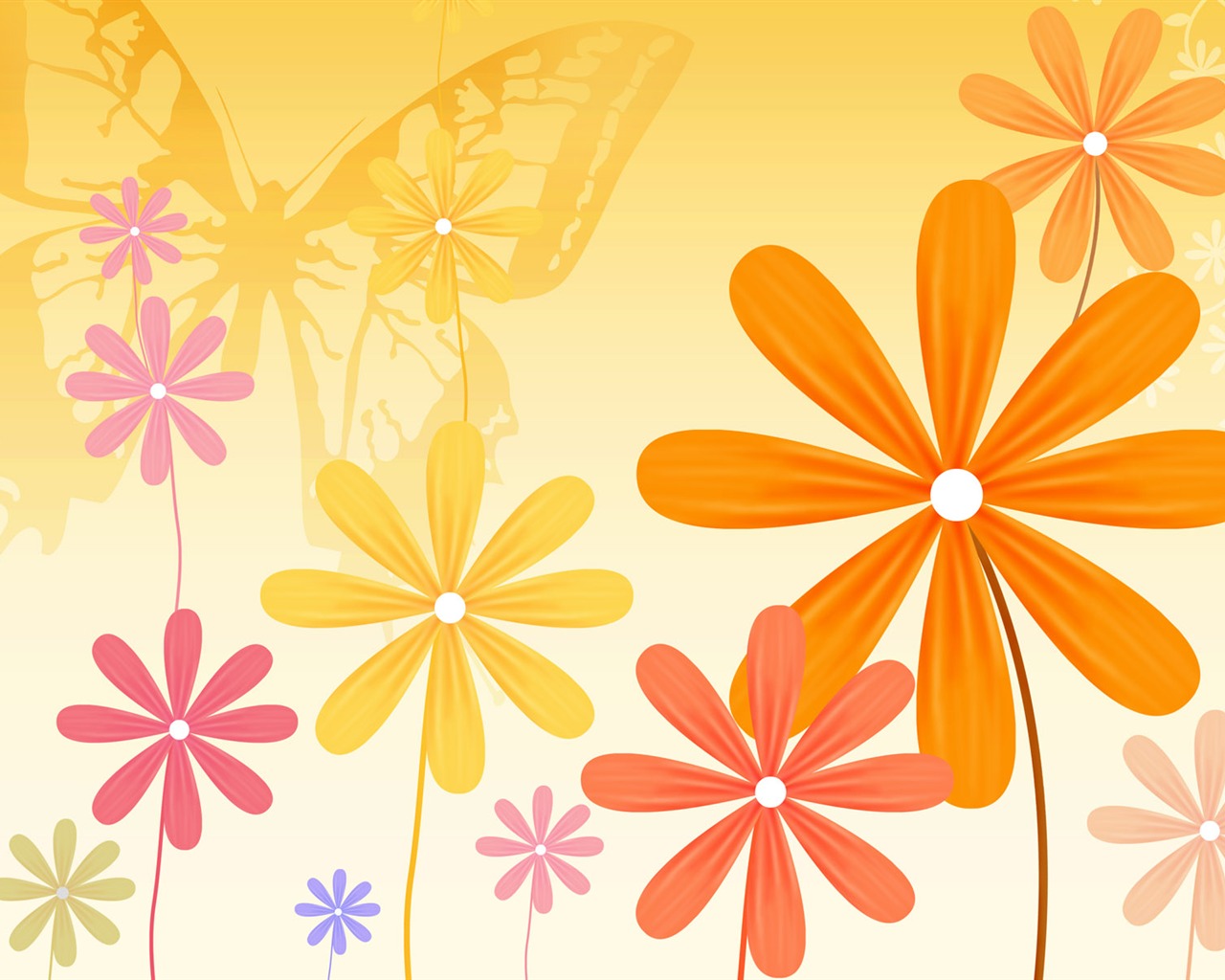 Floral wallpaper illustration design #17 - 1280x1024