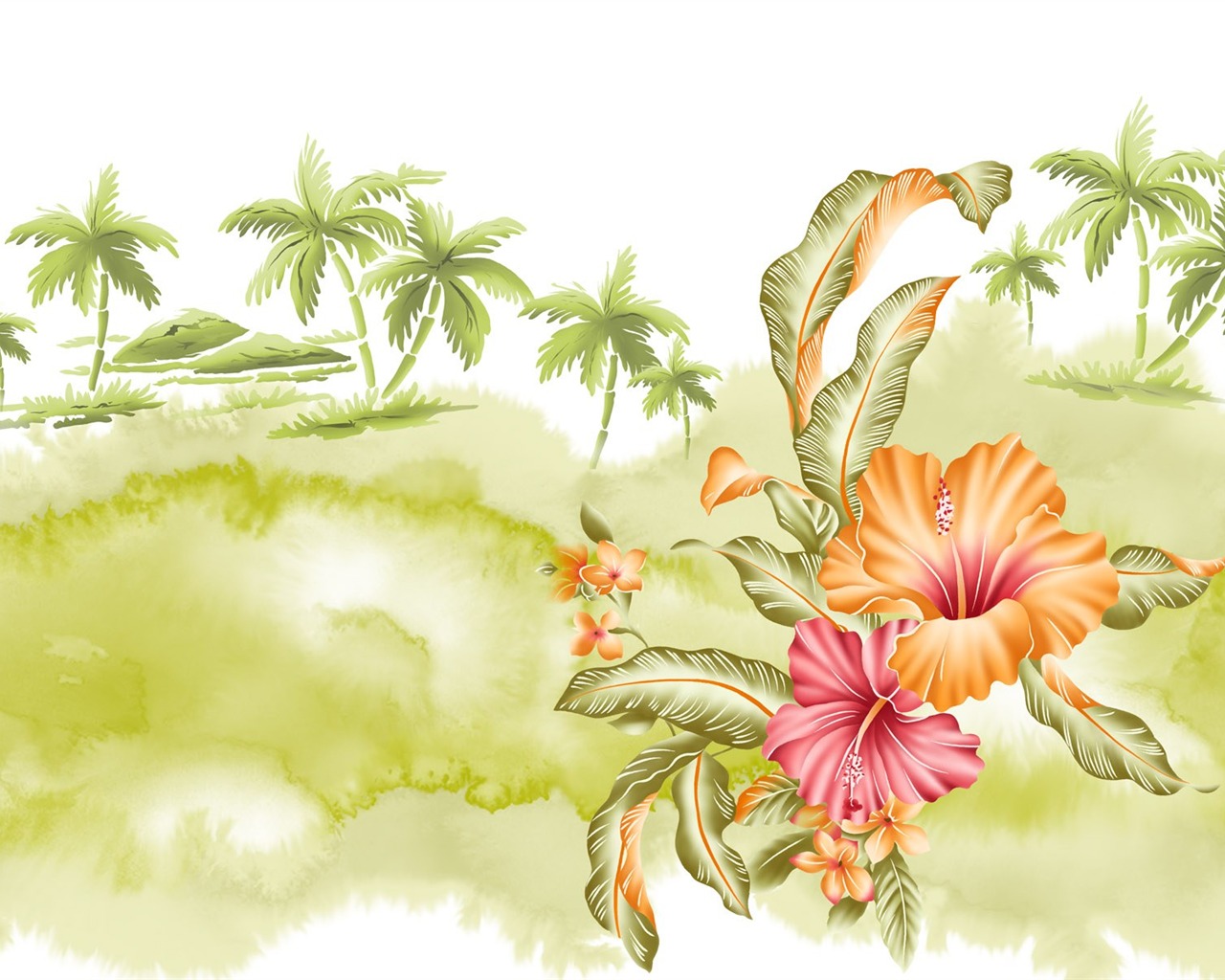 Blumentapete Illustration Design #21 - 1280x1024