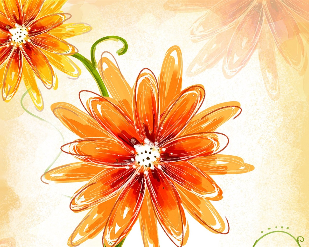 Blumentapete Illustration Design #24 - 1280x1024