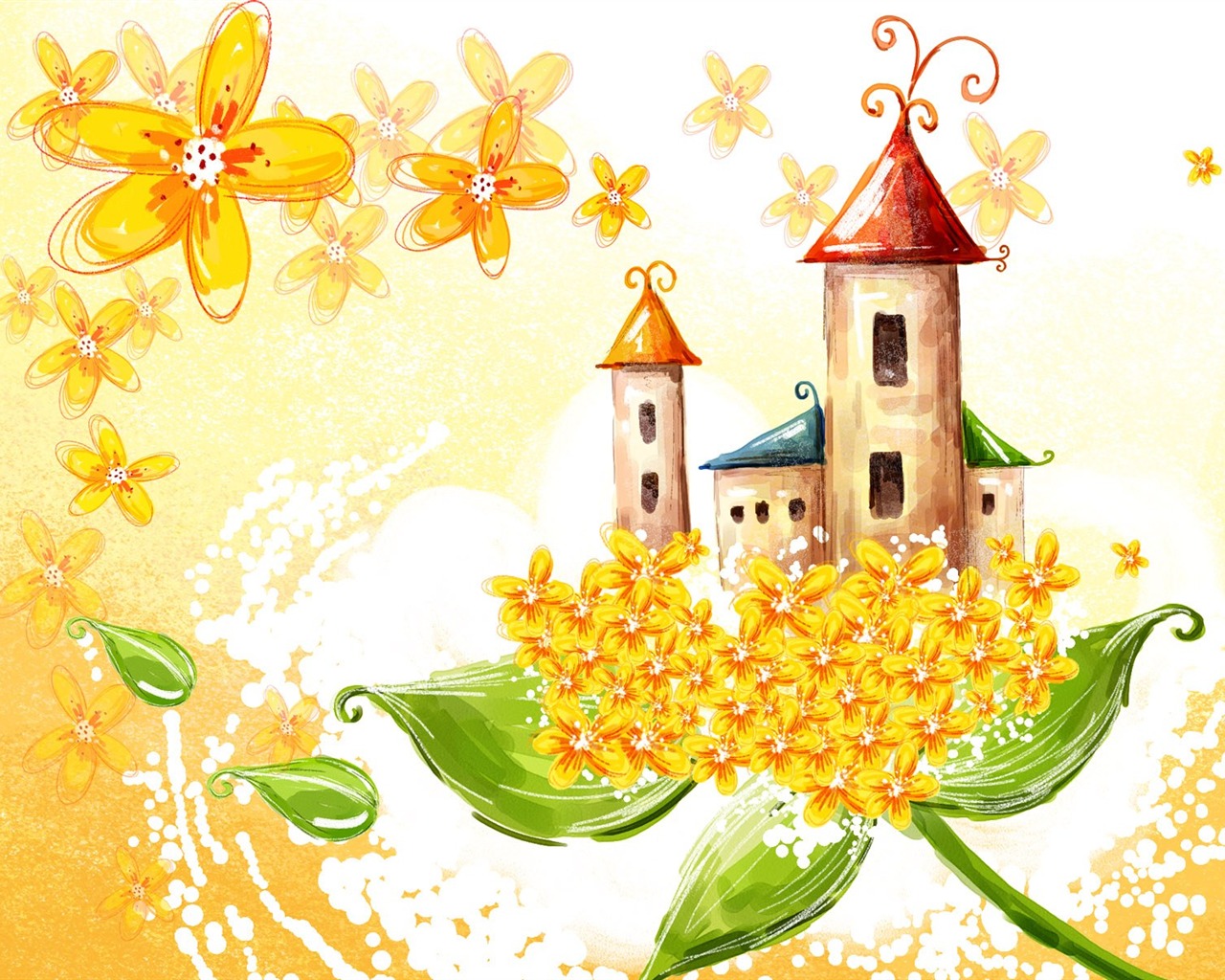 Květinová wallpaper ilustrace design #27 - 1280x1024