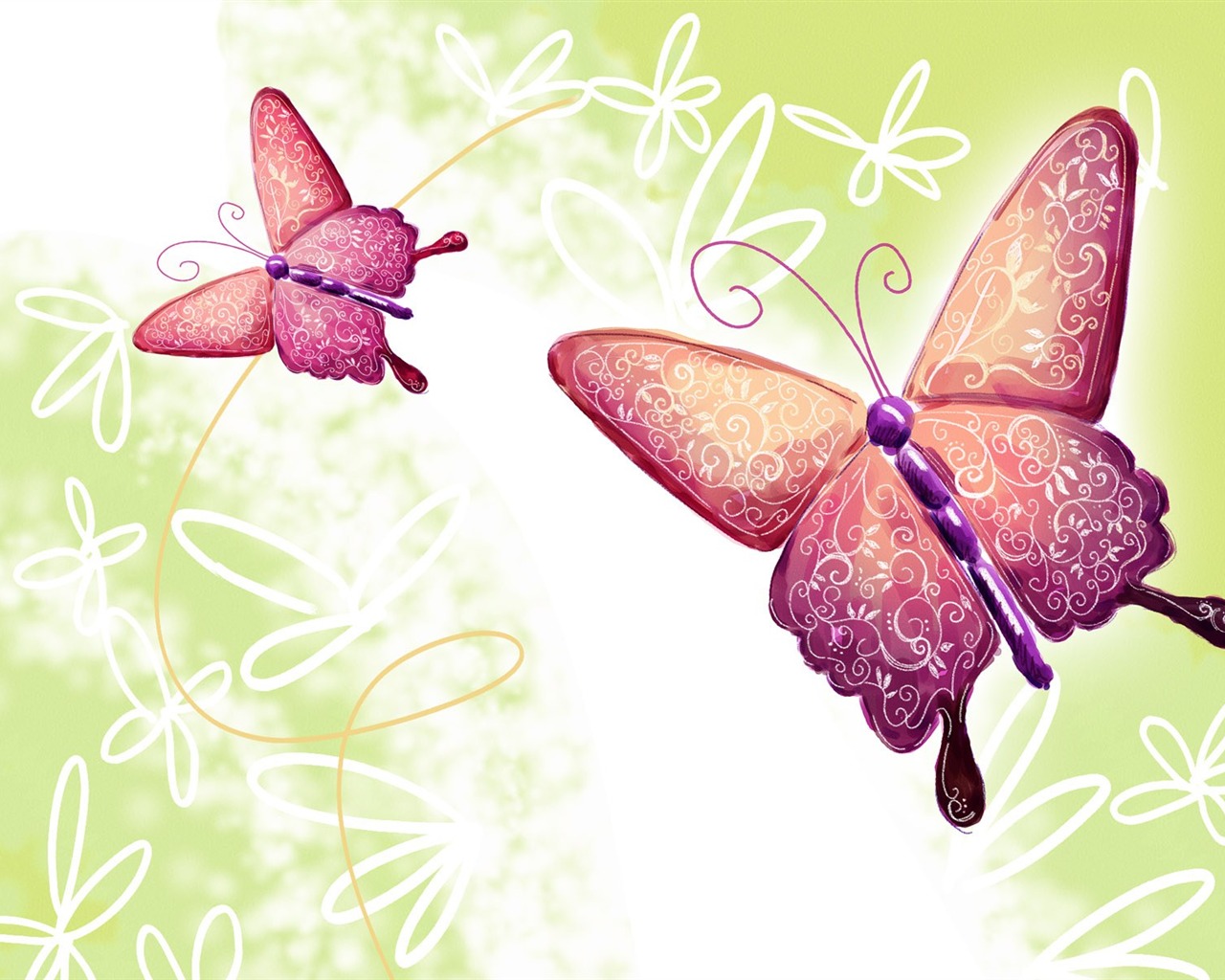 Blumentapete Illustration Design #30 - 1280x1024