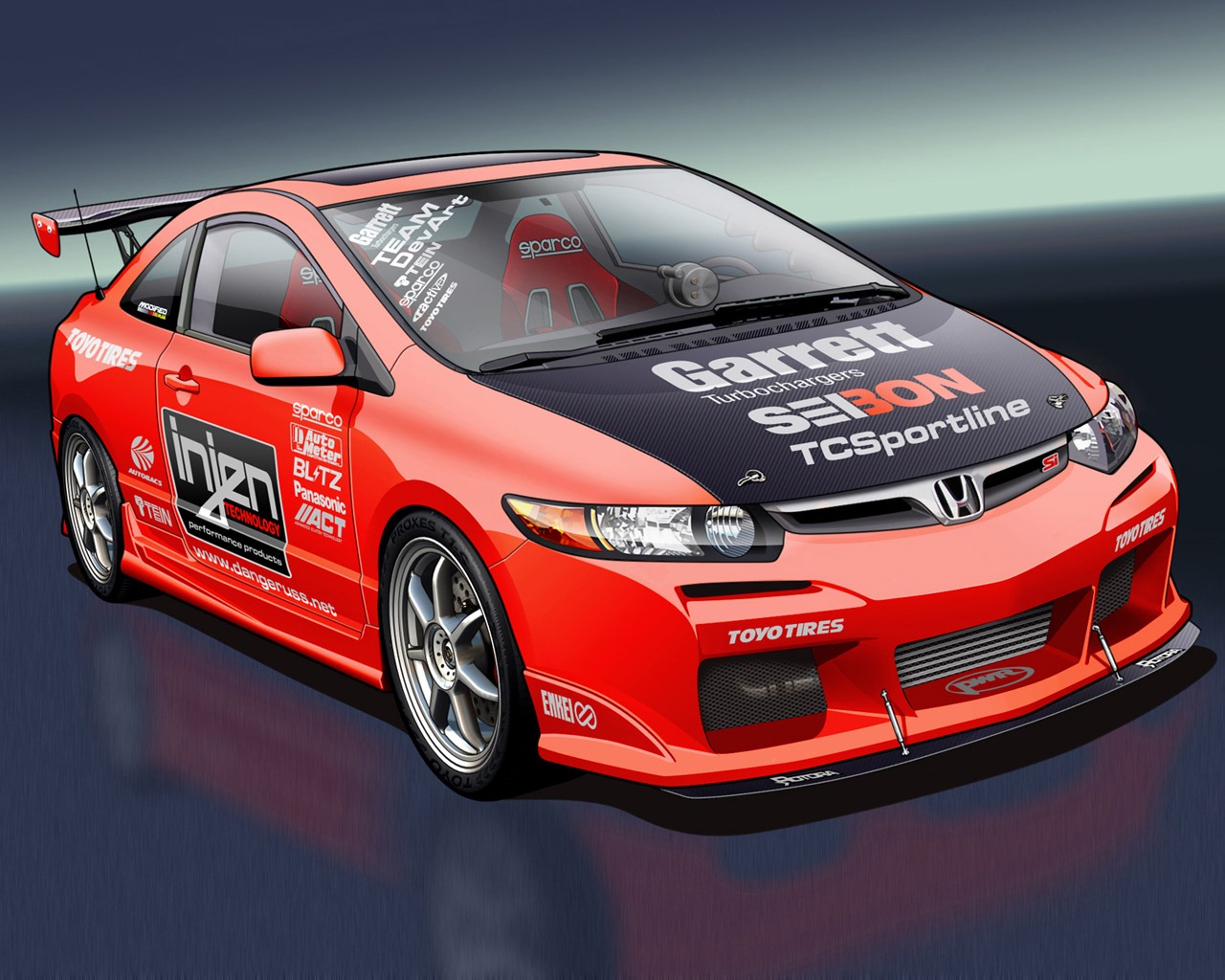 Computer Photoshop hand-painted wallpaper car #43 - 1280x1024
