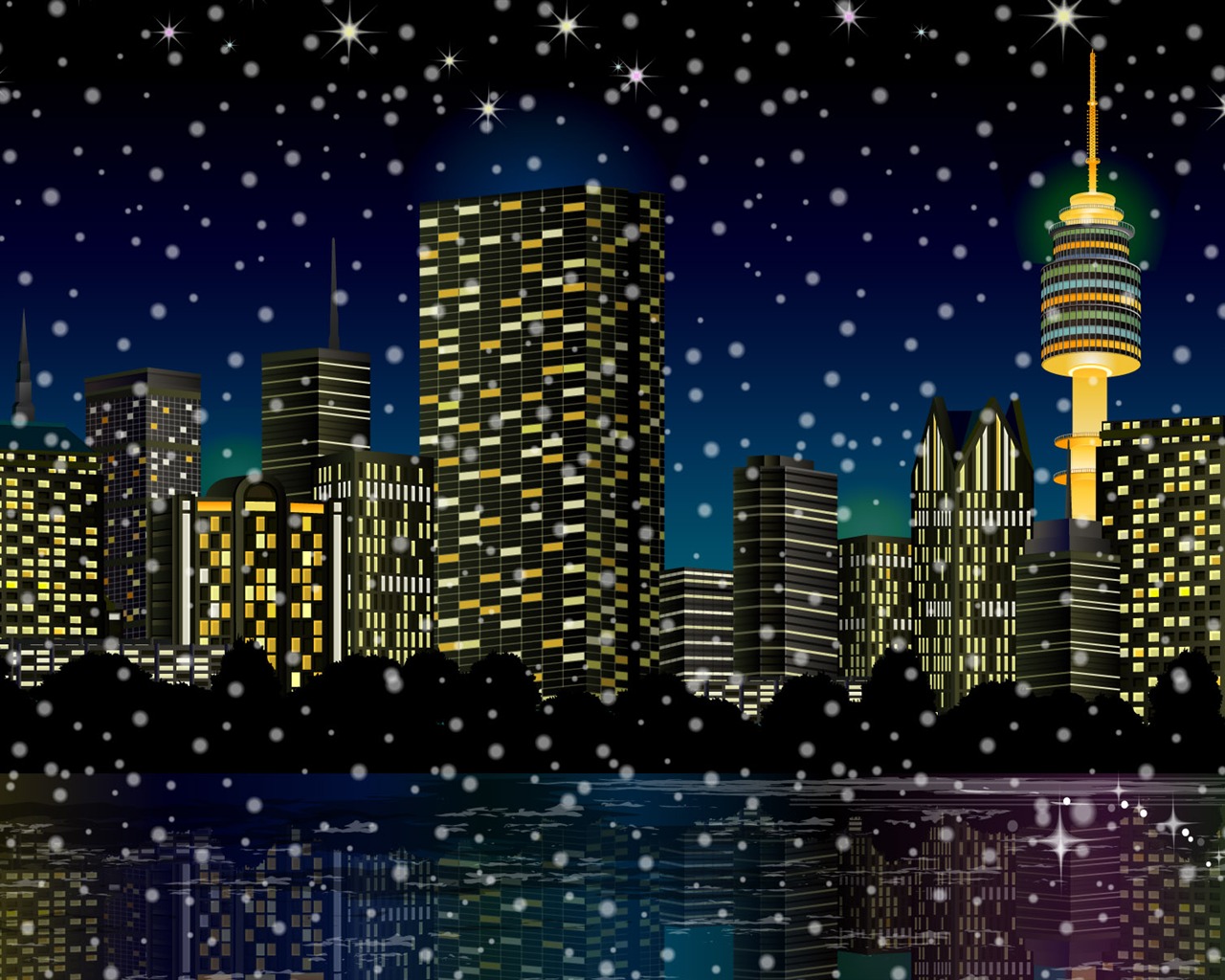 Vektorové Tapety Krajina Kolekce (1) #19 - 1280x1024