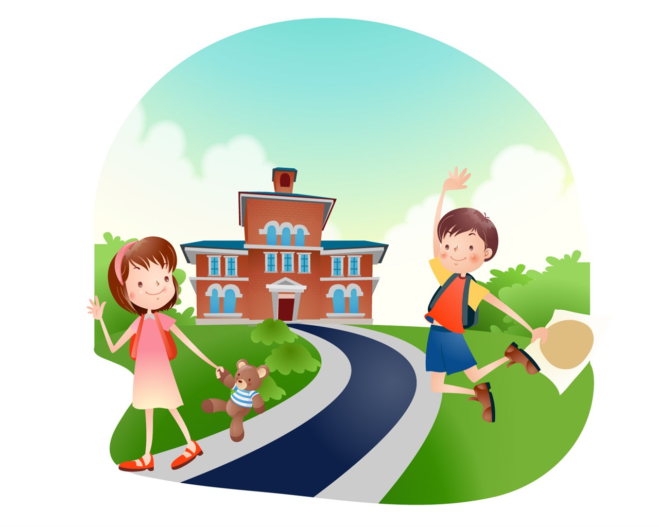 Happy summer vector wallpaper (1) #7 - 1280x1024