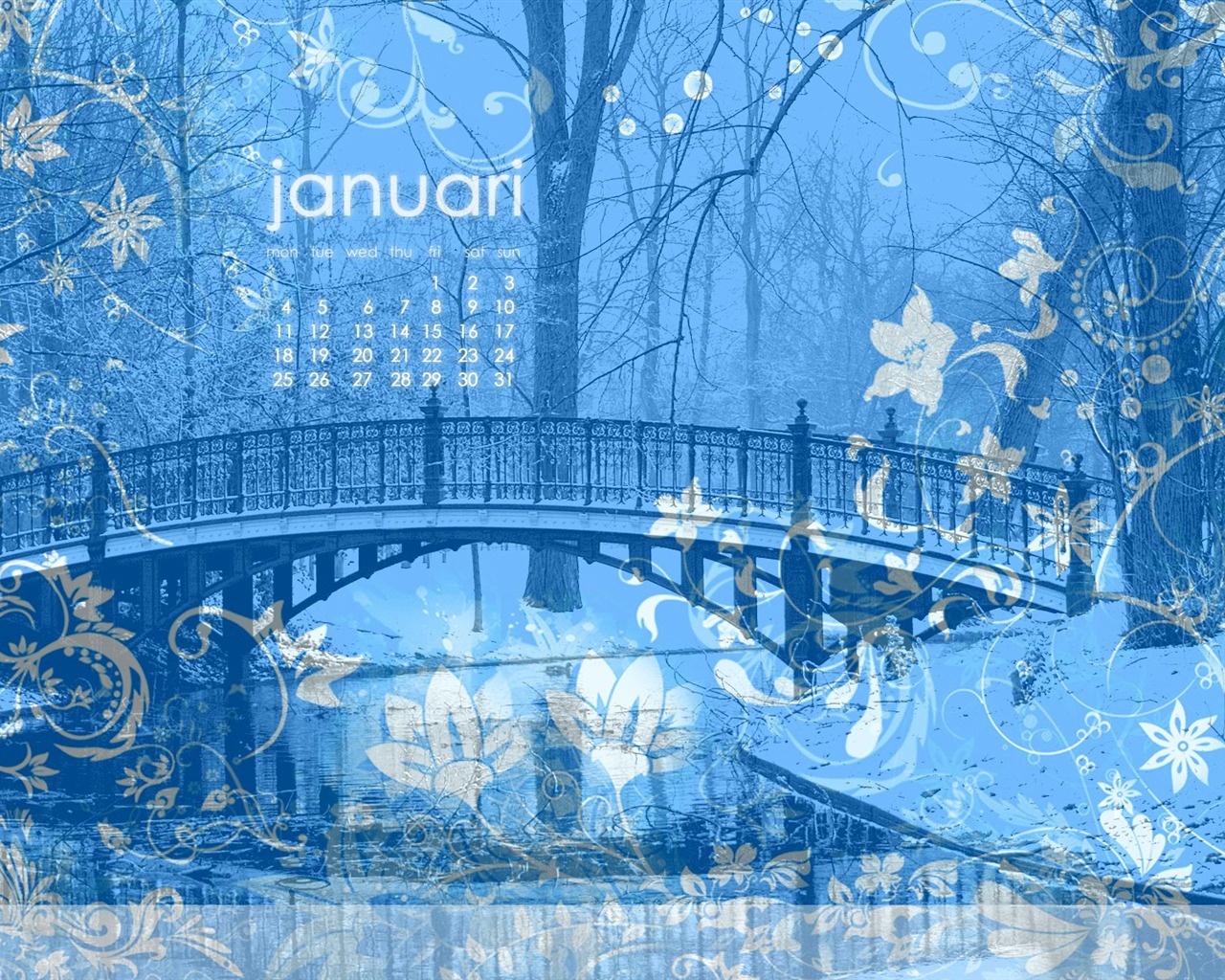 lednu 2010 Kalendář Wallpaper #7 - 1280x1024