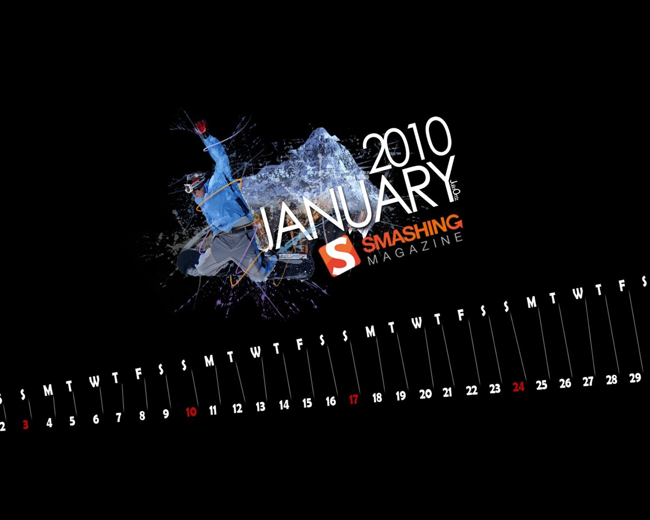 January 2010 Calendar Wallpaper #9 - 1280x1024
