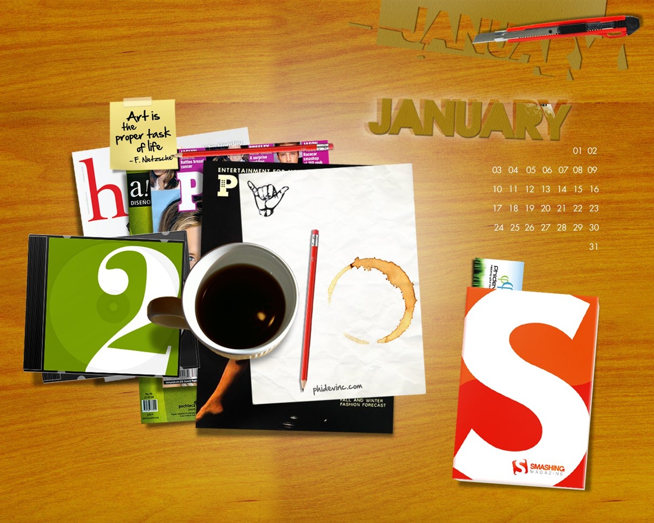 Januar 2010 Kalender Wallpaper #20 - 1280x1024