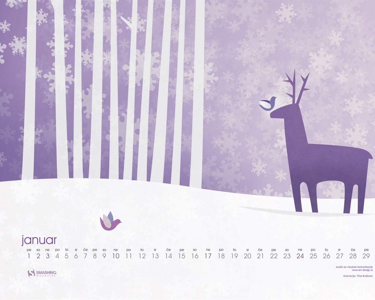 Januar 2010 Kalender Wallpaper #26 - 1280x1024