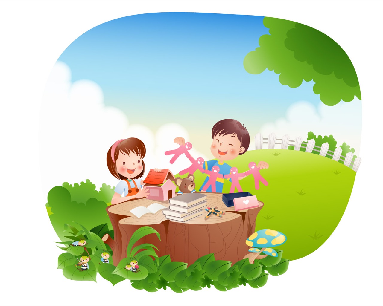 Happy Summer vector wallpaper (2) #16 - 1280x1024