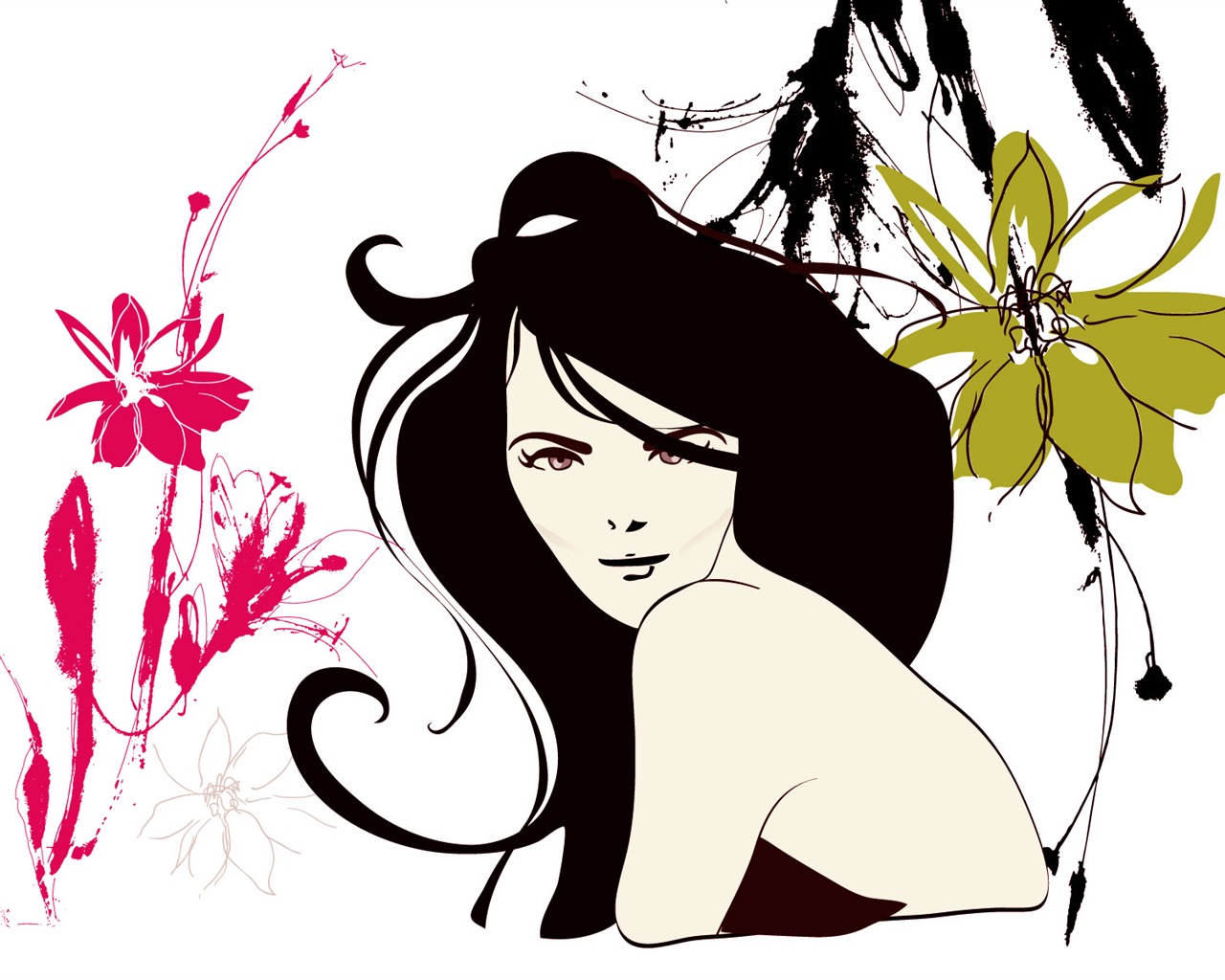 Vector woman wallpaper album (1) #11 - 1280x1024