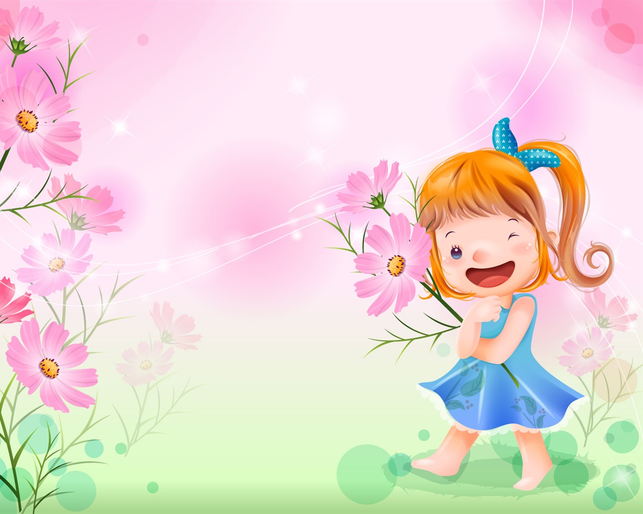 Vector happy childhood Wallpaper (1) #2 - 1280x1024