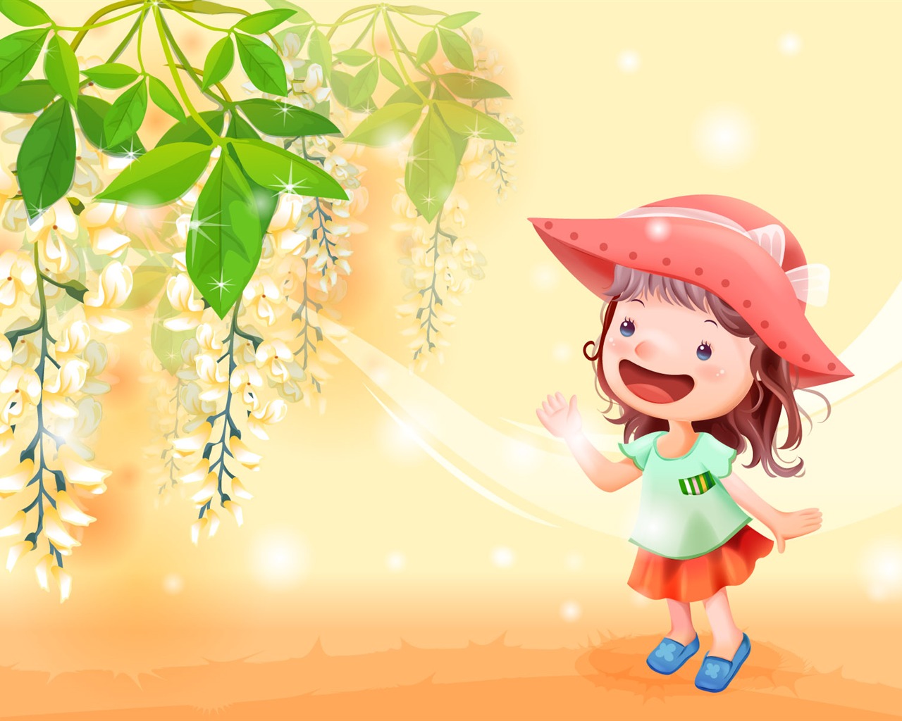 Vector happy childhood Wallpaper (1) #7 - 1280x1024