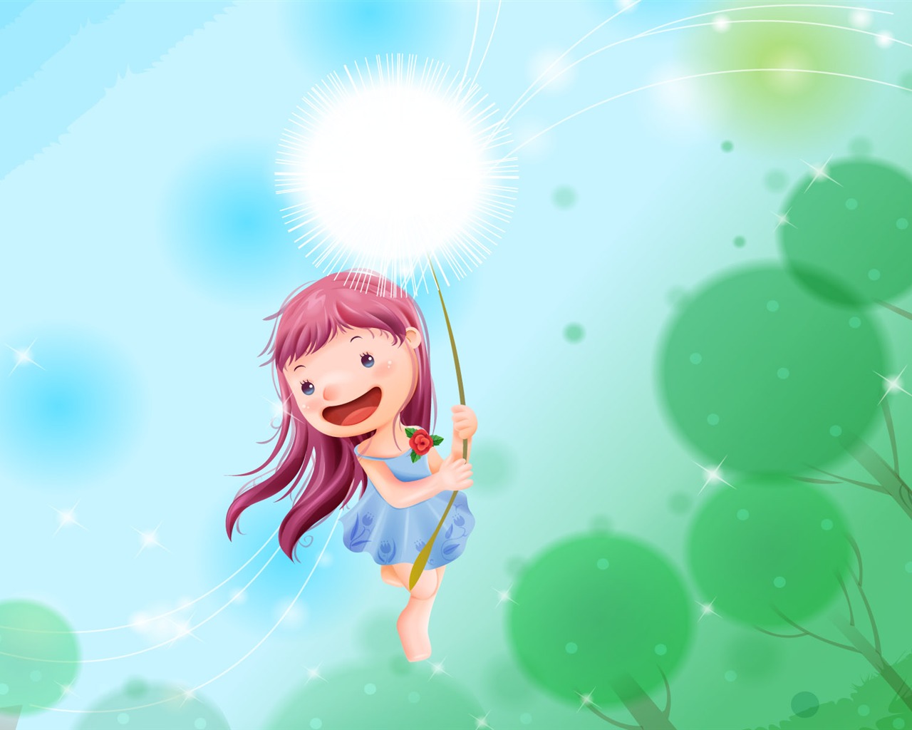 Vector happy childhood Wallpaper (1) #8 - 1280x1024