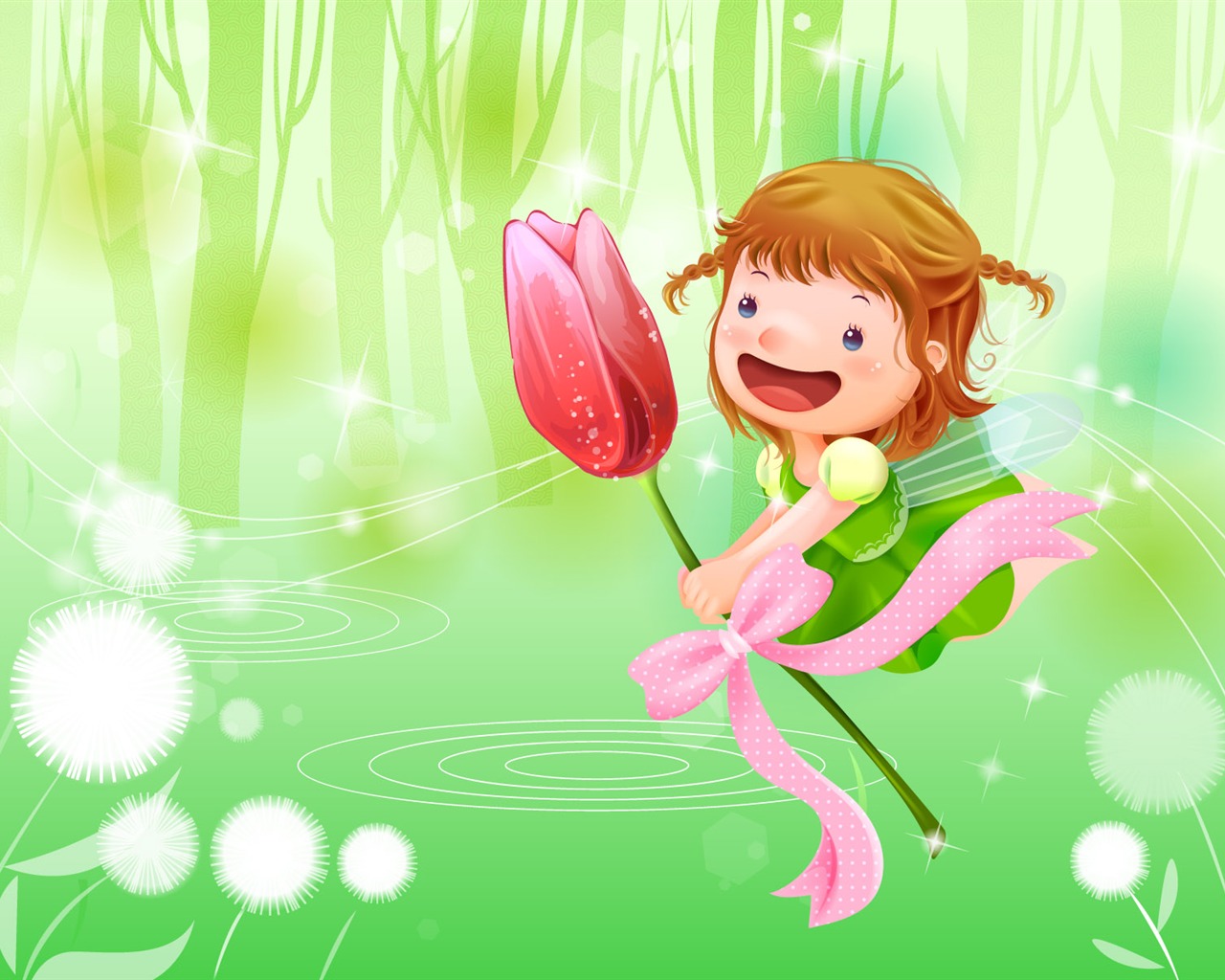 Vector happy childhood Wallpaper (1) #12 - 1280x1024