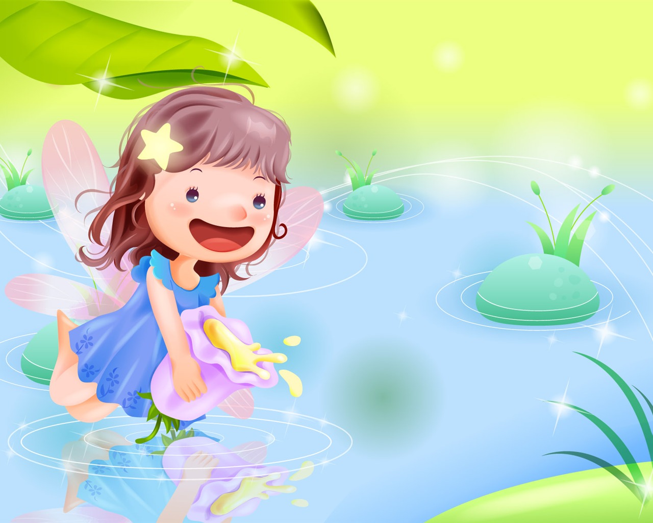 Vector happy childhood Wallpaper (1) #13 - 1280x1024