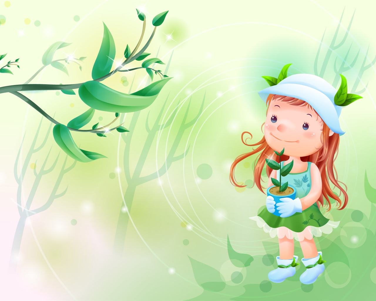 Vector happy childhood Wallpaper (1) #15 - 1280x1024