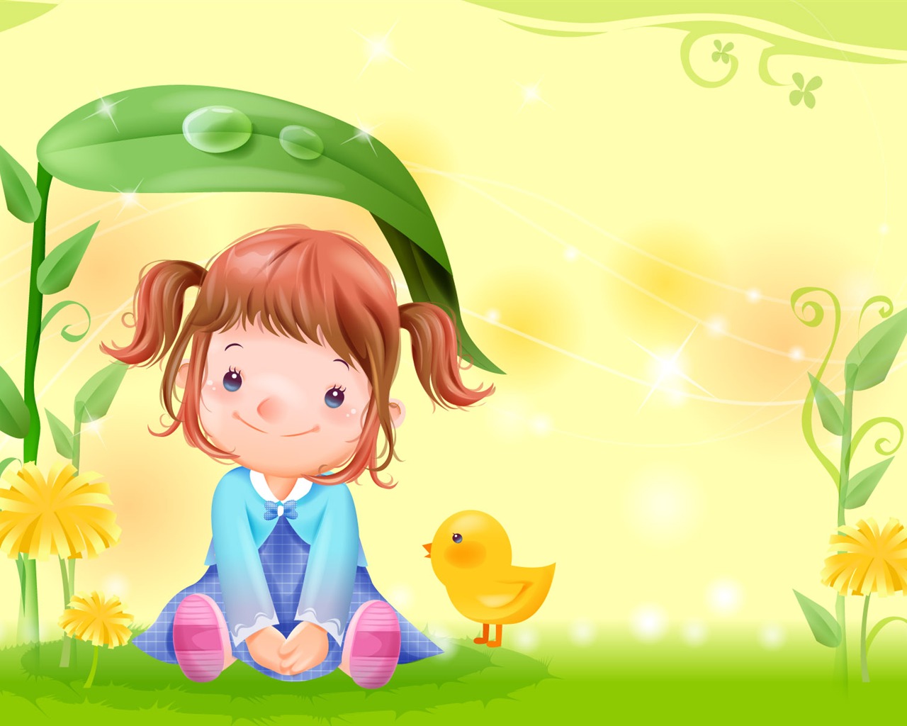 Vector happy childhood Wallpaper (1) #16 - 1280x1024