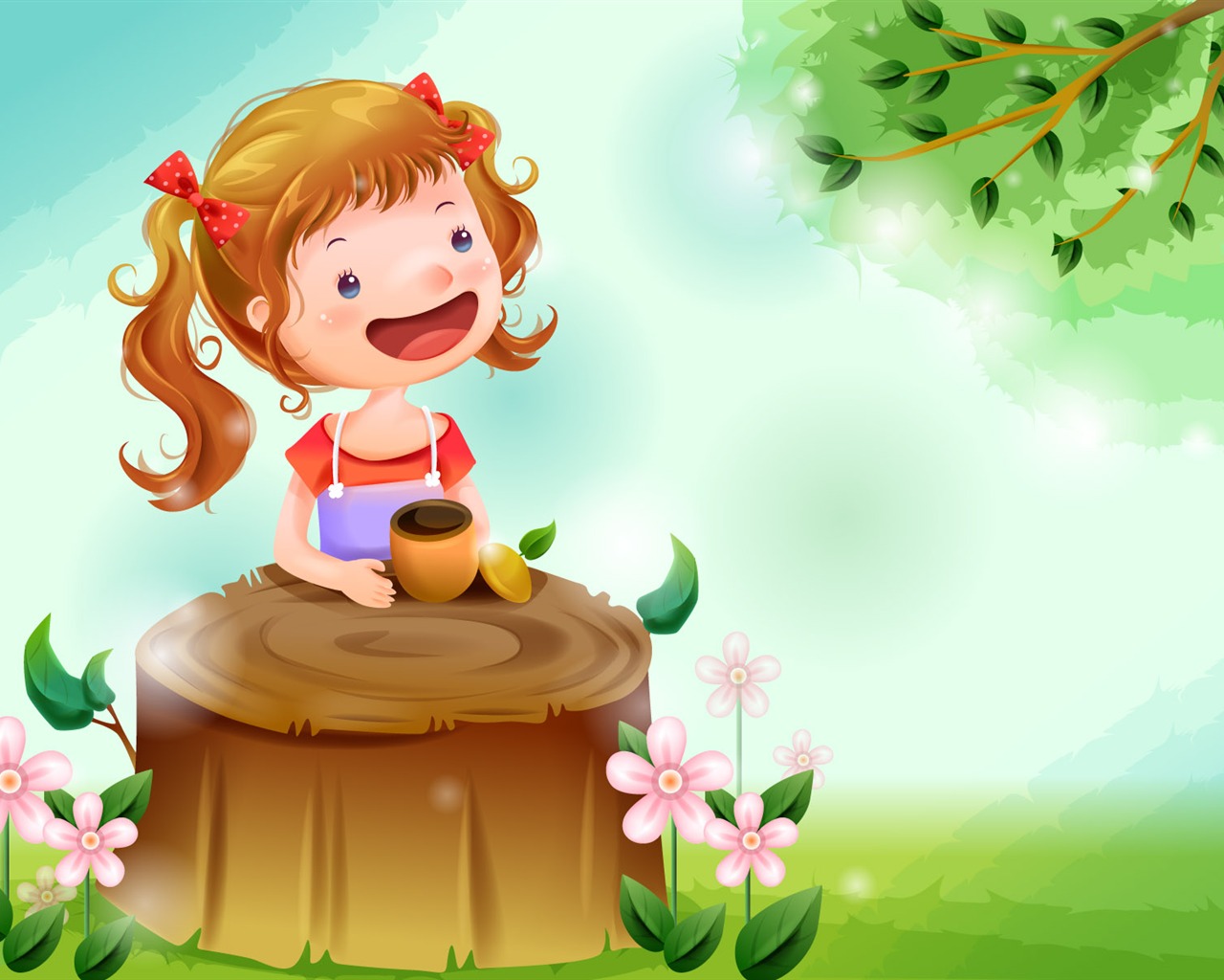 Vector happy childhood Wallpaper (1) #17 - 1280x1024