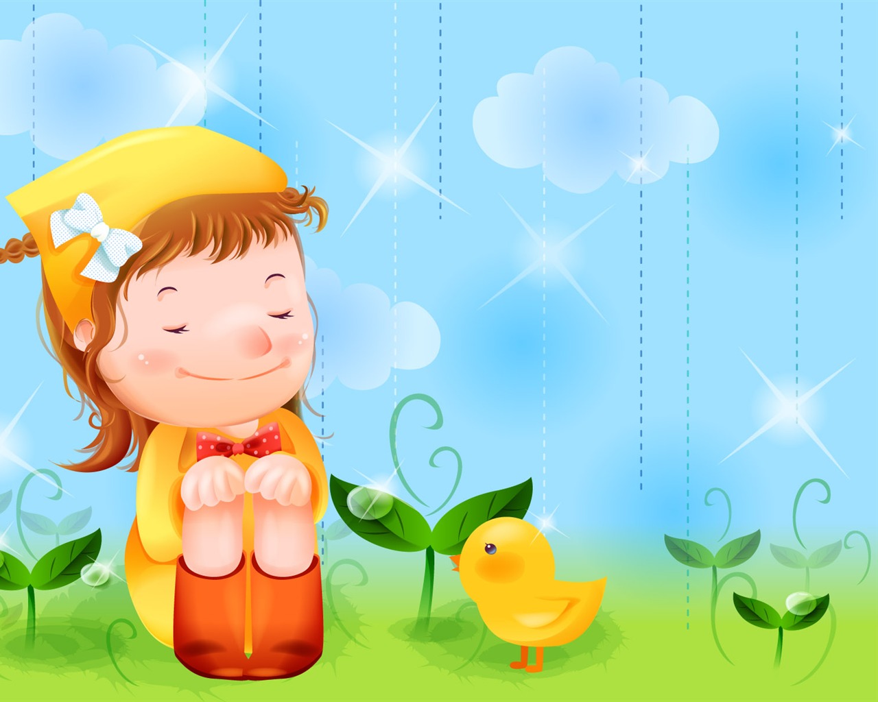 Vector enfance heureuse Wallpaper (2) #1 - 1280x1024