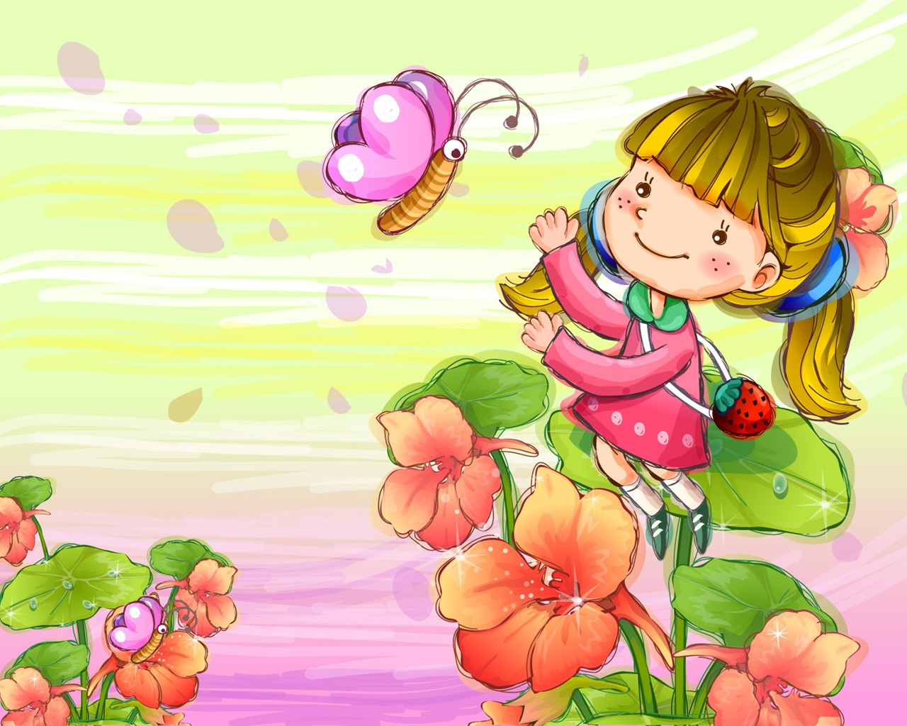 Happy Vektorové dětí Wallpaper (1) #3 - 1280x1024