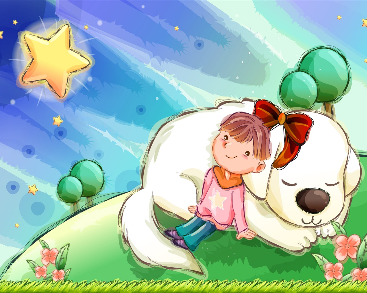 Vector children's Happy Wallpaper (1) #17 - 1280x1024