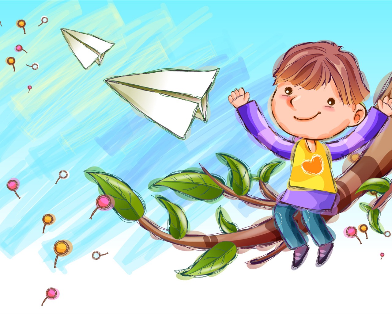 Vector children's Happy Wallpaper (1) #18 - 1280x1024