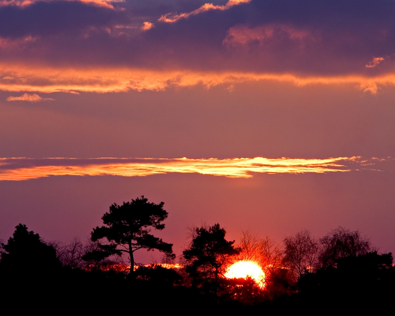 Glow du coucher du soleil HD Wallpaper exquise (1) #26 - 1280x1024