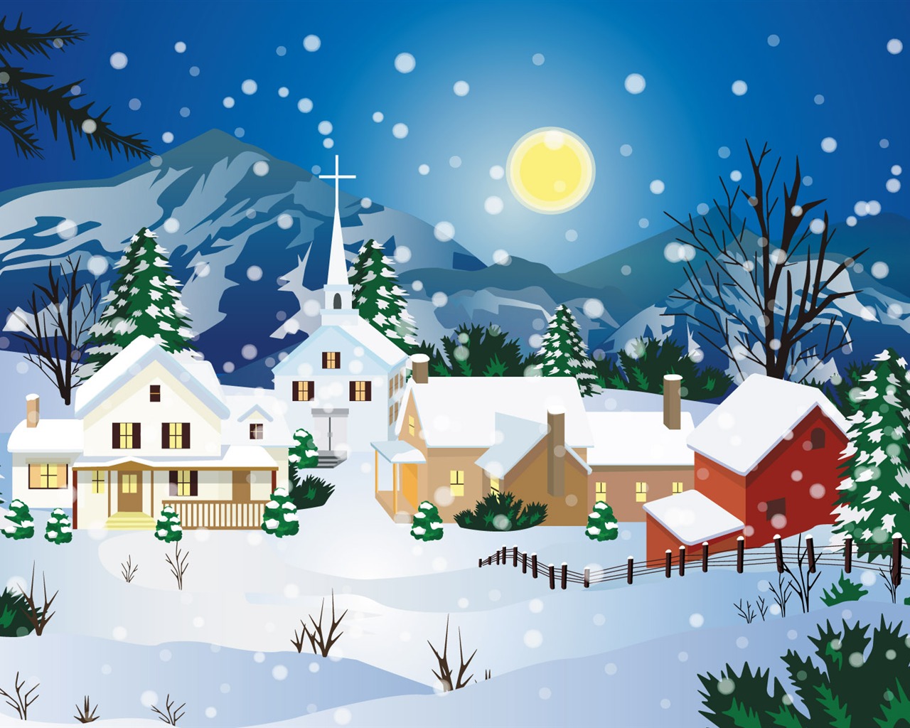 Vector Winter Wallpaper #17 - 1280x1024