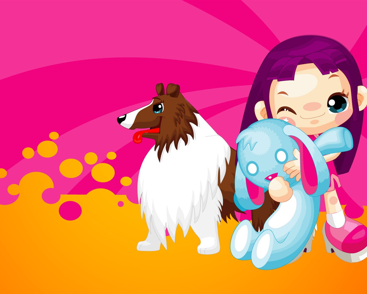 Vector Cartoon Child Wallpaper (1) #14 - 1280x1024