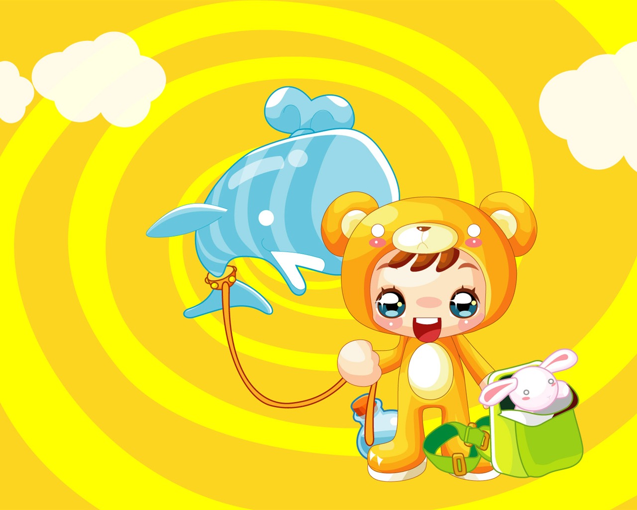 Vector Cartoon Child Wallpaper (1) #19 - 1280x1024