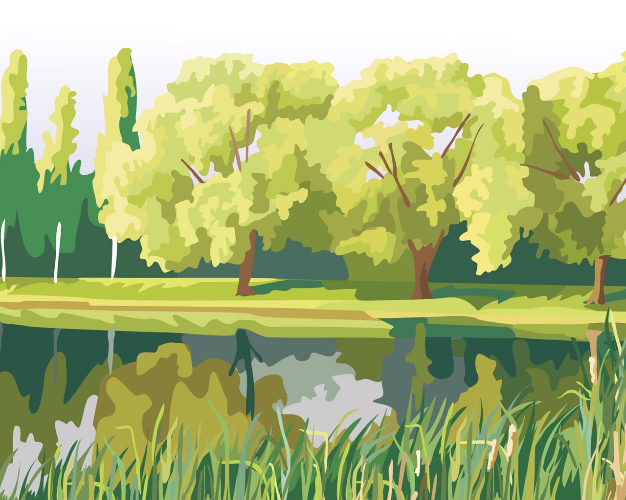 Tapety Vektorové Krajina (1) #3 - 1280x1024