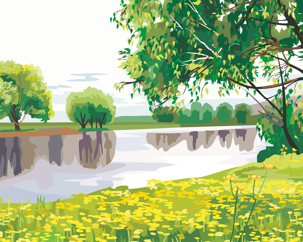 Vector Scenery Wallpapers (2) #1 - 1280x1024