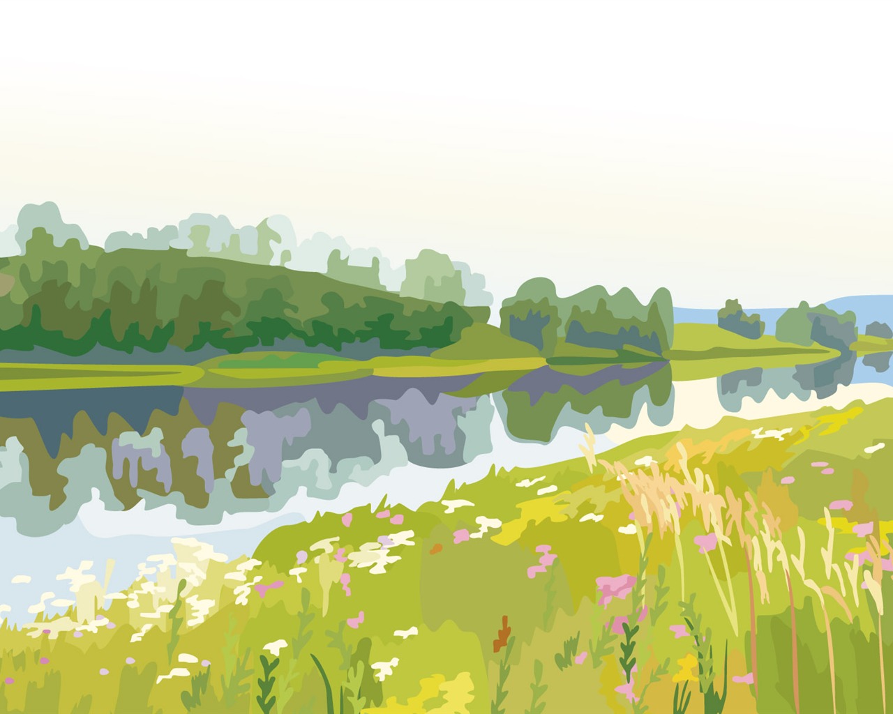 Tapety Vektorové Krajina (3) #2 - 1280x1024